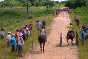Carrera clandestina de caballos en Mayabeque