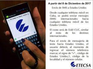SMS desde Cuba a Estados Unidos