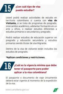 visas para Colombia