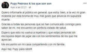 Pupy Pedroso desmiente