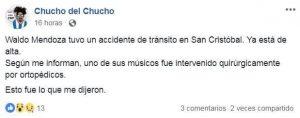 El cantautor Waldo Mendoza