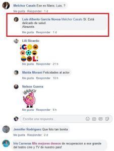 salud del actor Mario Balmaseda