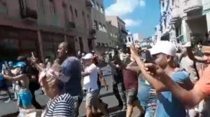 protestan en calle Galiano