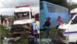 ambulancia choca a una Yutong