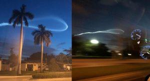 extraña luz en el cielo de la Florida