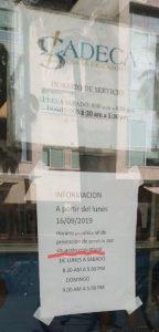 cambio de horario en CADECA