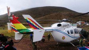 helicóptero donde viajaba Evo Morales