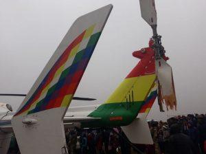 helicóptero donde viajaba Evo Morales