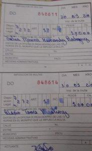 Multa de 200 pesos