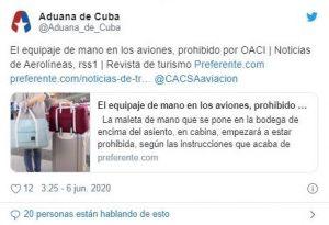 Nota aclaratoria de la Aduana de Cuba