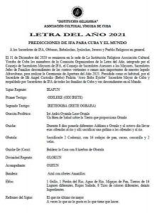 Letra del Año 2021
