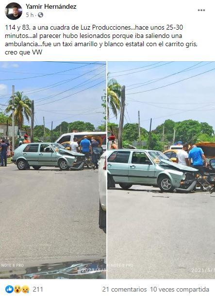 aparatoso accidente en La Habana