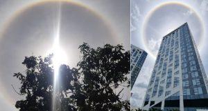 imágenes de un halo solar en La Habana
