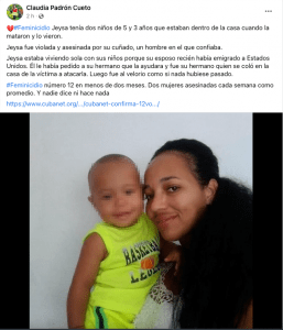 Cubana asesinada en Pinar del Río, Cuba a manos de su cuñado