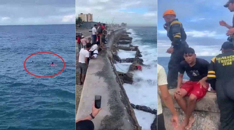 rescate en el malecón habanero