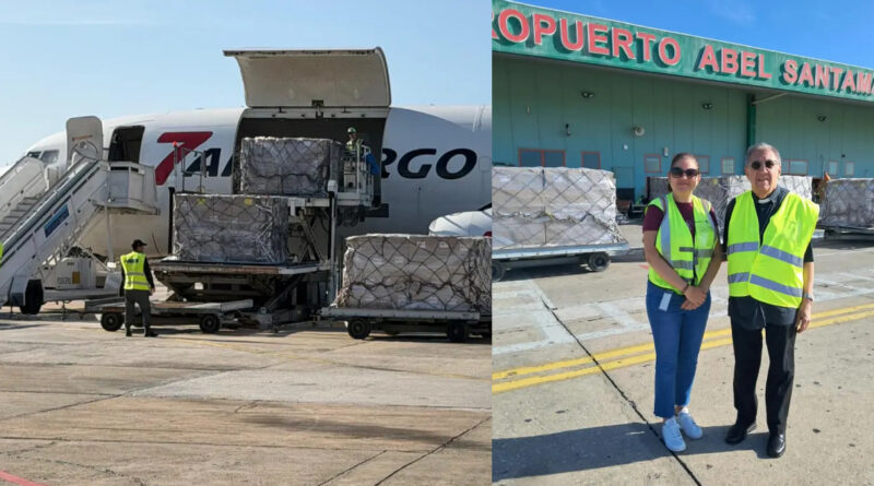 La ayuda humanitaria en Cuba enviada por el Gobierno de Estados Unidos llegó al aeropuerto internacional Abel Santamaría, en Santa Clara, con alimentos y productos de higiene destinados a familias vulnerables de Villa Clara, en medio de la profunda crisis económica y social que golpea a la población de la isla.